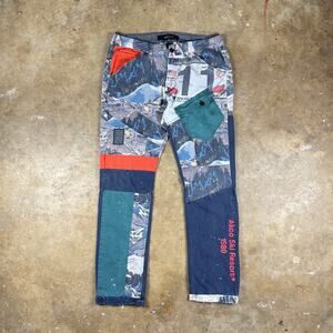 Y2K Akoo Ski Resort Patchwork Graphic Jeans Men’s 36 Snow Business Pants